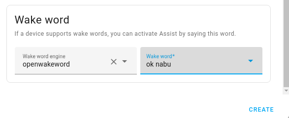 Select wake word