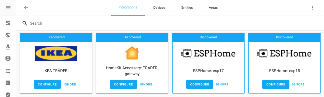 Screenshot of showing ignorable integrations