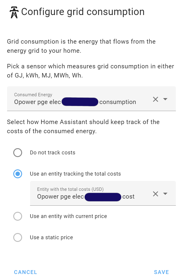 Screenshot configure grid consumption